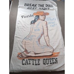 1970's Sherry Break Dull Beef Habit‎ Florida Cattle Queen Man Cave Beach Towel